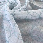 Тюлевый Лён Абстрактные круги Бирюза 93813